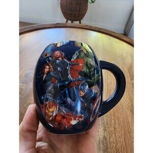 RARE 2012 Marvel Avengers Hulk Thor Iron Man Captain America Barrel Coffee Mug